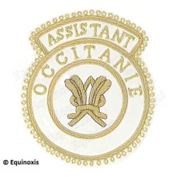 Badge / Macaron GLNF – Grande tenue provinciale – Assistant Gran Segretario – Occitanie – Ricamato a mano