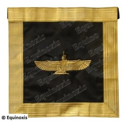 Tablier maçonnique moiré – Grand Ordre Egyptien du GODF – Illustre Chevalier de la Toison d'Or (ICTO) – Ricamato a macchina