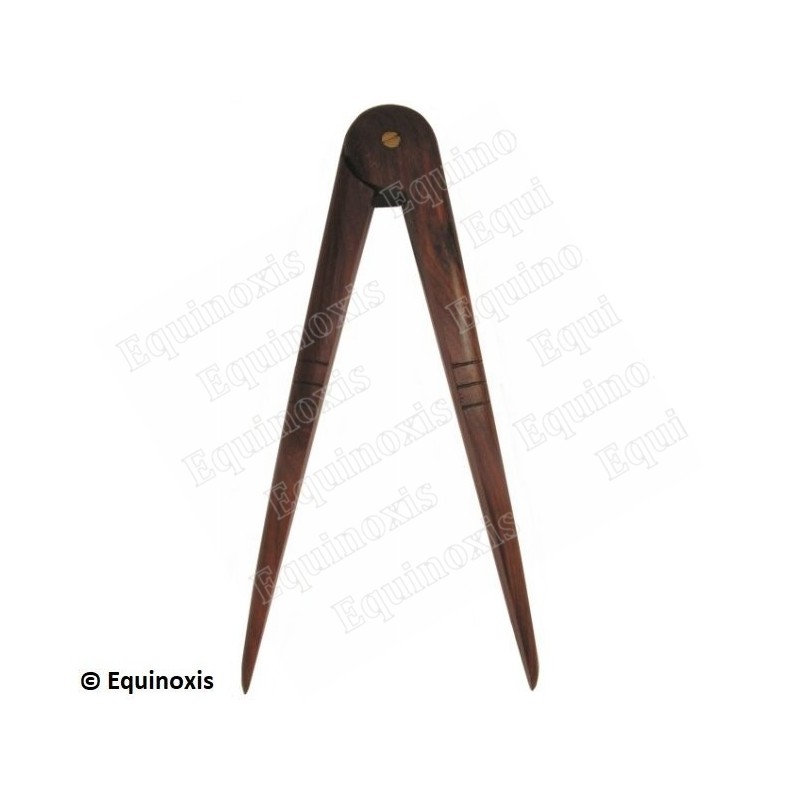 Compas maçonnique en bois articulé – Marrone