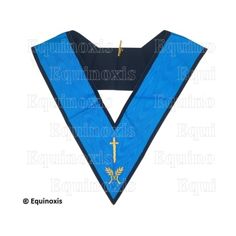 Collare massonico – RSAA – 4° grado – Couvreur –  Ricamo a macchina 