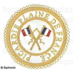 Badge / Macaron GLNF – Grande tenue provinciale – Passé Grand Porte-Etendard – Picardie – Plaine de France – Ricamato a mano