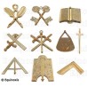 Gioielli massonici di Ufficiali – Set completo 10 gioielli RSAA / Rito Francese