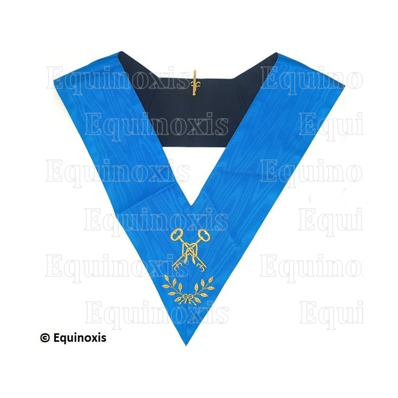 Collare massonico – Rito Francese Groussier – Trésorier – Ricamo a macchina