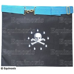 Grembiule massonico in pelle – Rito Francese Groussier – Maestro – Equerre et compas + Acacia + MB