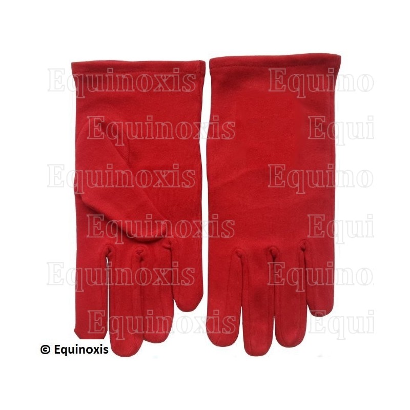 Guanti massonici in cotone rosso – Misura XXL
