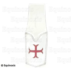 Custodia in pelle per spada – Custodia in pelle bianca per spada fine – Croce templare infilata