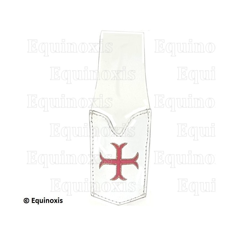 Custodia in pelle per spada – Custodia in pelle bianca per spada fine – Croce templare infilata