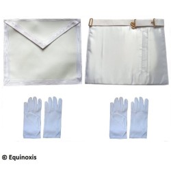 Set Apprendista / Compagno – Grembiule in finta pelle 35 x 40 cm + 2 paia di guanti bianchi