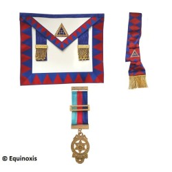 Ensemble de Provincial de l'Arco Reale Inglese – Tablier en cuir + Echarpe + Médaille