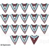 Collari massonici – Rito del Marchio – Set di 17 Ufficiali – Coccarda tricolore – Colori inglesi