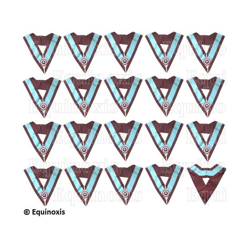 Collari massonici – Rito del Marchio – Set di 19 collari – Coccarda tricolore