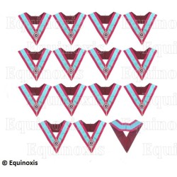 Collari massonici – Rito del marchio – Set de 14 Officiers – Cocarde tricolore – Couleurs françaises