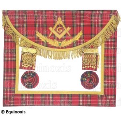 Grembiule massonico in pelle – Rite Standard d'Ecosse – Maestro – Ricamo a mano