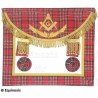 Grembiule massonico in pelle – Rite Standard d'Ecosse – Maestro – Ricamo a mano