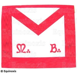 Grembiule massonico in similpelle – RSAA – Maestro – MB – 33 cm x 39 cm – Retro rosso