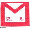Grembiule massonico in similpelle – RSAA – Maestro – MB – 33 cm x 39 cm – Retro rosso