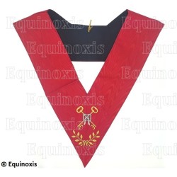 Collare massonico – RSAA – Ufficiale del 18° grado – Cavaliere Tesoriere – Ricamato a macchina con foglie