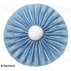 Coccarda massonica blu con pulsante bianco