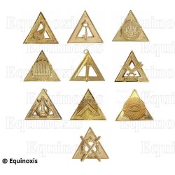 Bijoux maçonniques – Arco Reale Inglese – Set de 10 Officiers