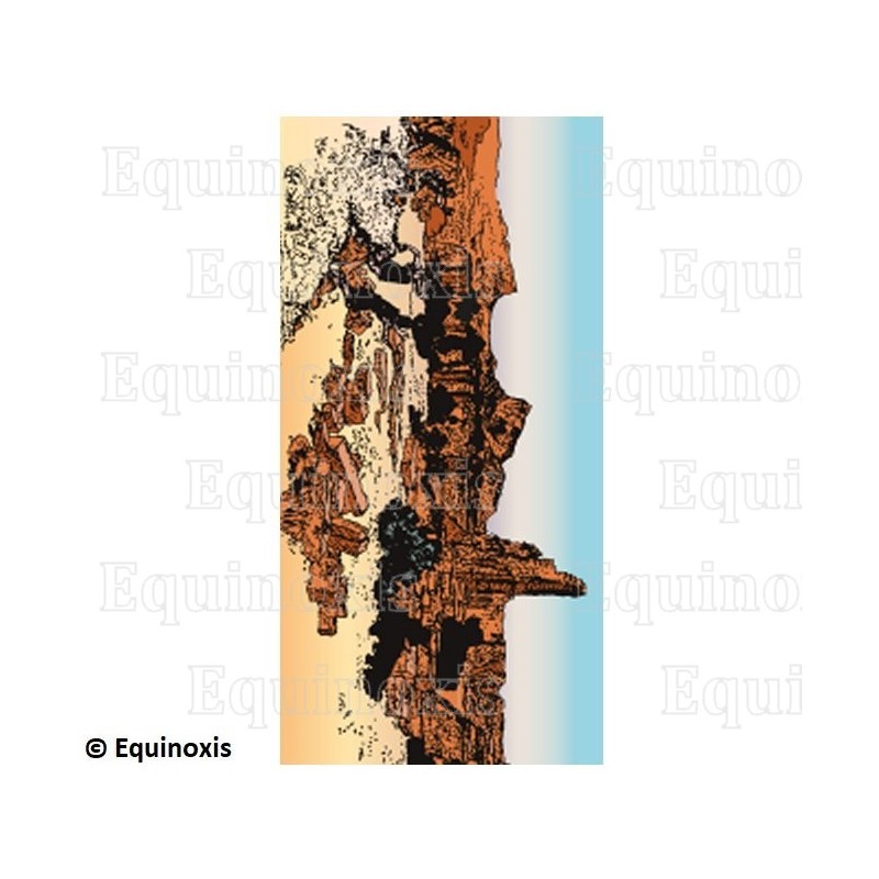 Quadro di Loggia – Rito Francese – 1° Ordine – Il fuggitivo (colorato) – 100 cm x 50 cm