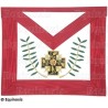 Tablier maçonnique en faux cuir – RSAA – 18° grado – Croce potenziata et feuilles d'acacia – Ricamo a macchina