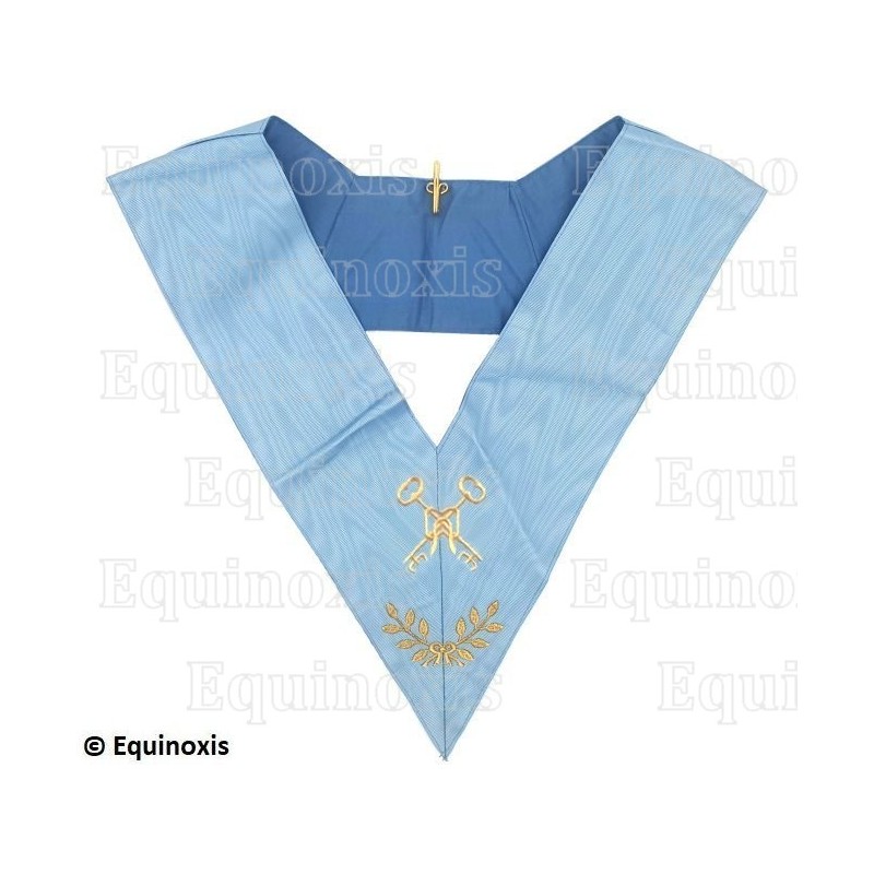 Collare massonico – Rito Francese Tradizionale – Trésorier – Ricamo a macchina 