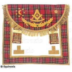 Grembiule massonico in pelle – Rite Standard d'Ecosse – Maestro Venerabile – Ricamato a mano