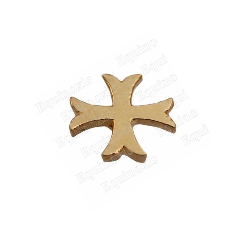 Spilla templare – Croce templare petali rientranti – Metallo dorato