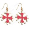 Boucles d'oreilles occitanes – Croce occitana émaillée rouge – Grande