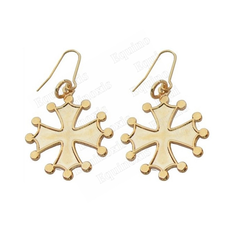 Boucles d'oreilles occitanes – Croce occitana or vif – Grande