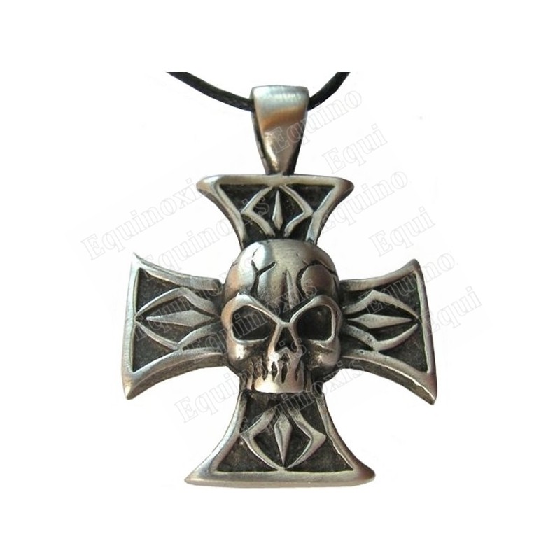 Ciondolo gotico – Croce templare con cranio
