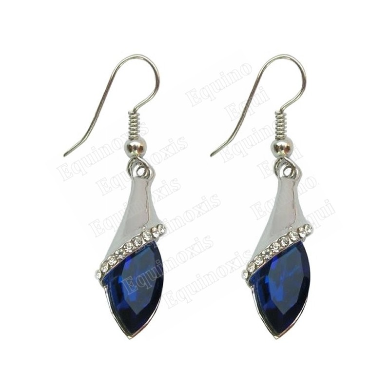 Boucles d'oreilles en cristal – Ballerine – Bleu – Finition argent