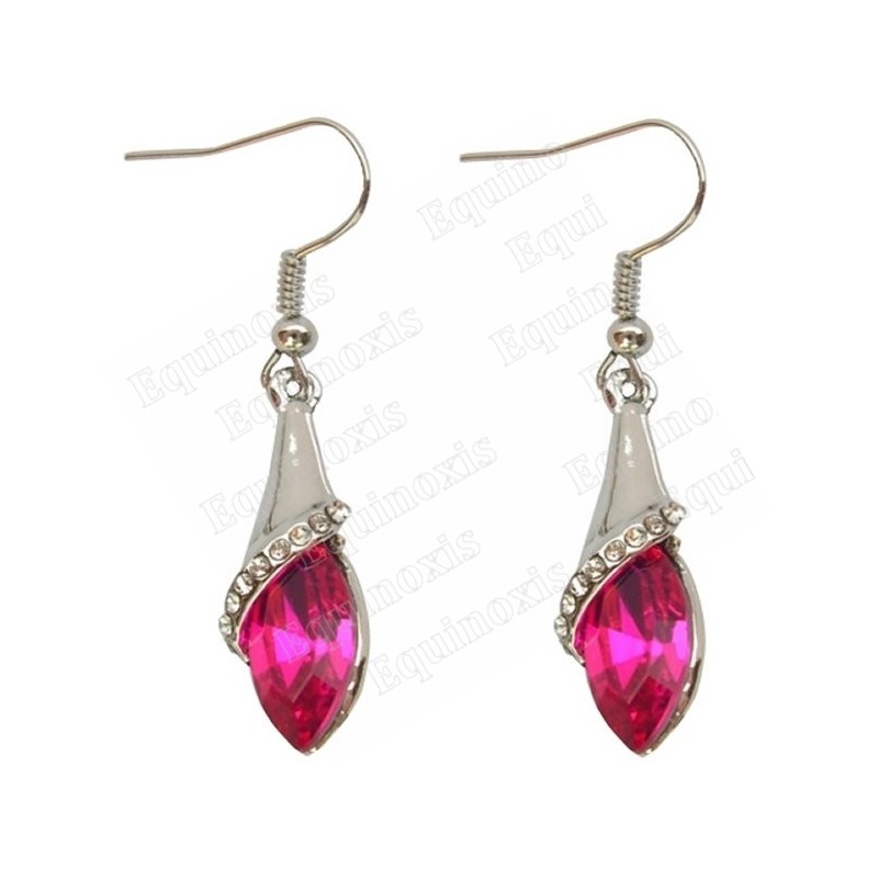 Boucles d'oreilles en cristal – Ballerine – Rose – Finition argent