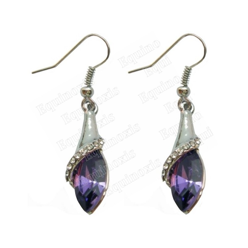 Boucles d'oreilles en cristal – Ballerine – Violet – Finition argent