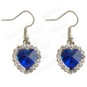 Boucles d'oreilles en cristal – Cuore diamanté – Bleu – Finition argent
