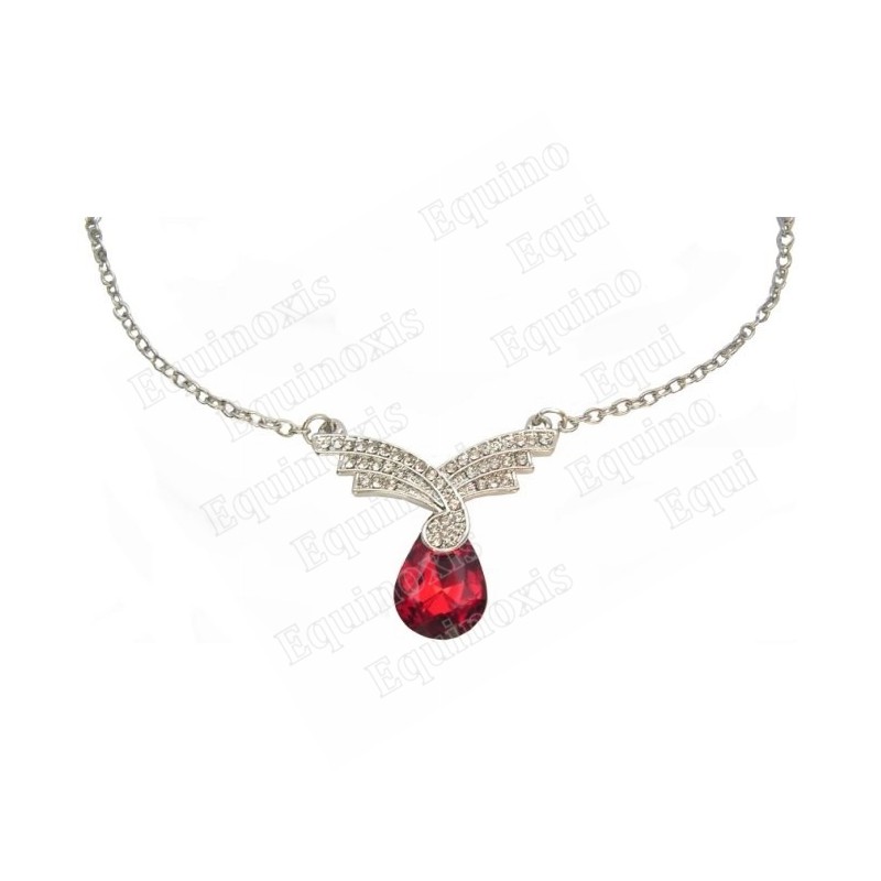 Collier en cristal – Princesse – Rouge – Finition argent