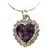 Pendentif en cristal – Cuore diamanté – Violet – Finition argent