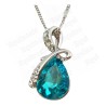 Pendentif en cristal – Duchessa – Bleu – Finition argent