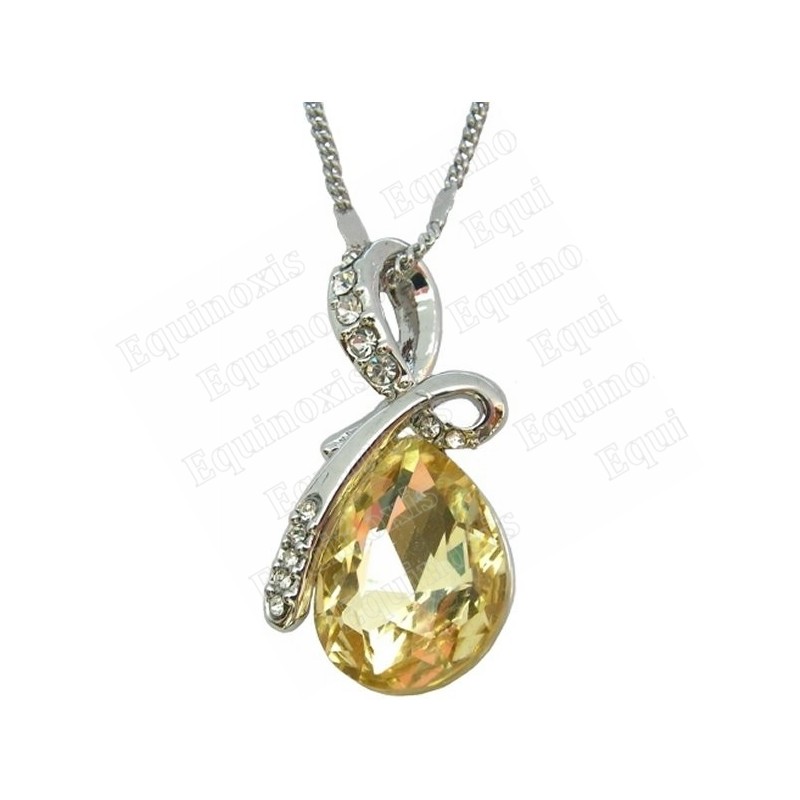 Pendentif en cristal – Duchessa – Jaune – Finition argent