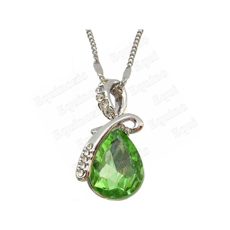 Pendentif en cristal – Duchessa – Vert – Finition argent