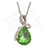 Pendentif en cristal – Duchessa – Vert – Finition argent