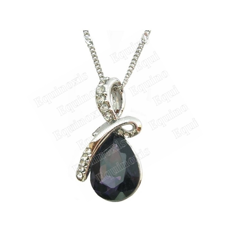 Pendentif en cristal – Duchessa – Violet – Finition argent