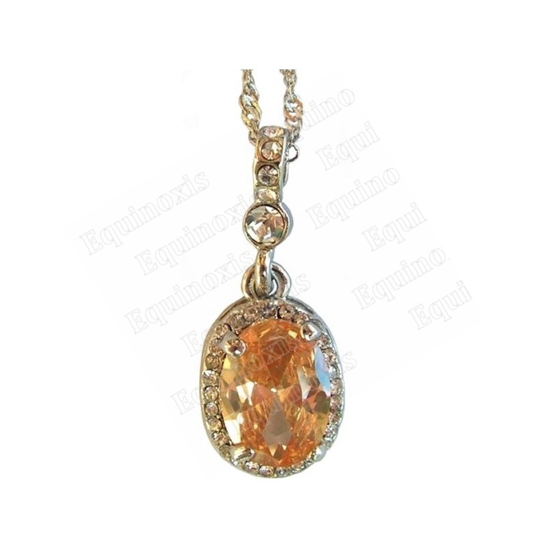 Pendentif en cristal – Marchesa – Orange – Finition argent