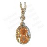 Pendentif en cristal – Marchesa – Orange – Finition argent
