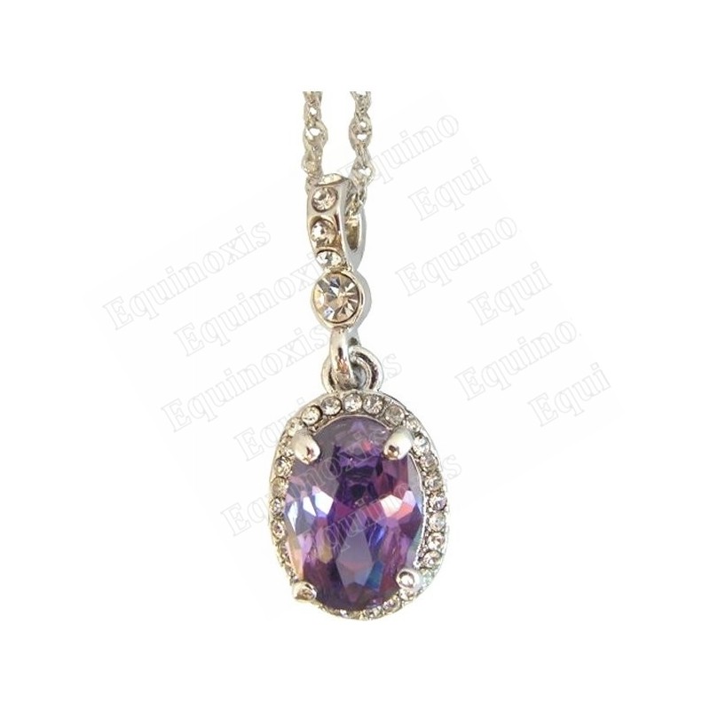Pendentif en cristal – Marchesa – Violet – Finition argent