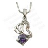 Pendentif en cristal – Farfalla – Violet – Finition argent