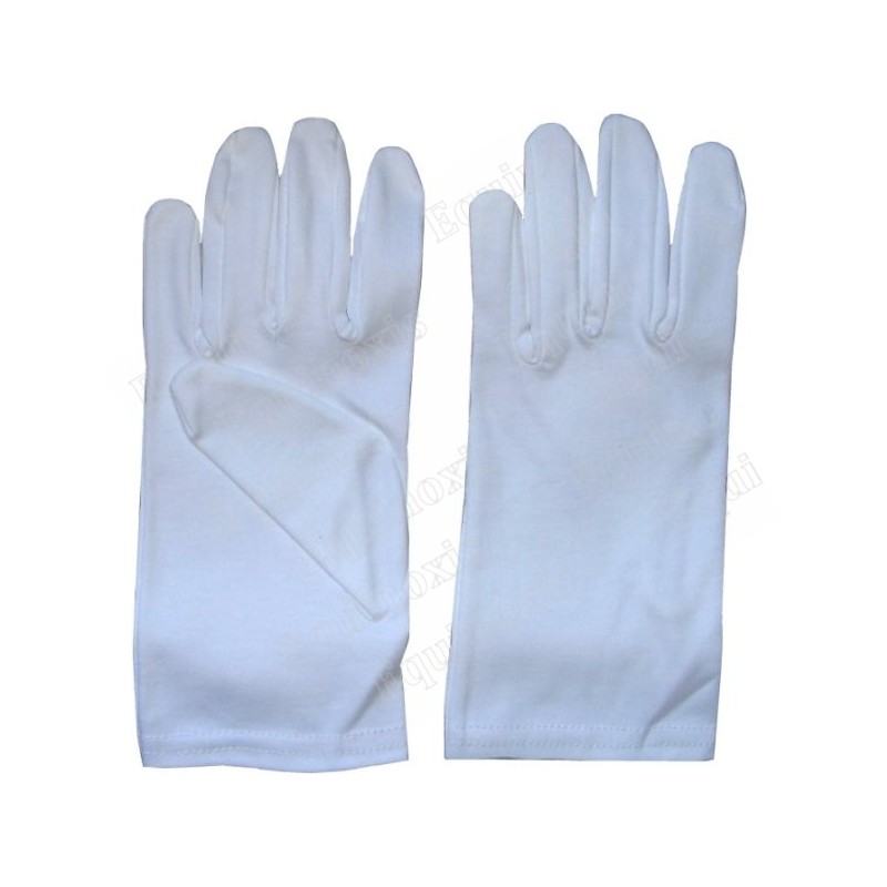 Gants maçonniques blancs pur coton – Misura 7