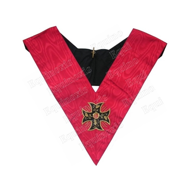 Collare massonico – RSAA – 18° grado – Sovrano Principe Rosa-Croce –  Croix pattée – Ricamato a macchina