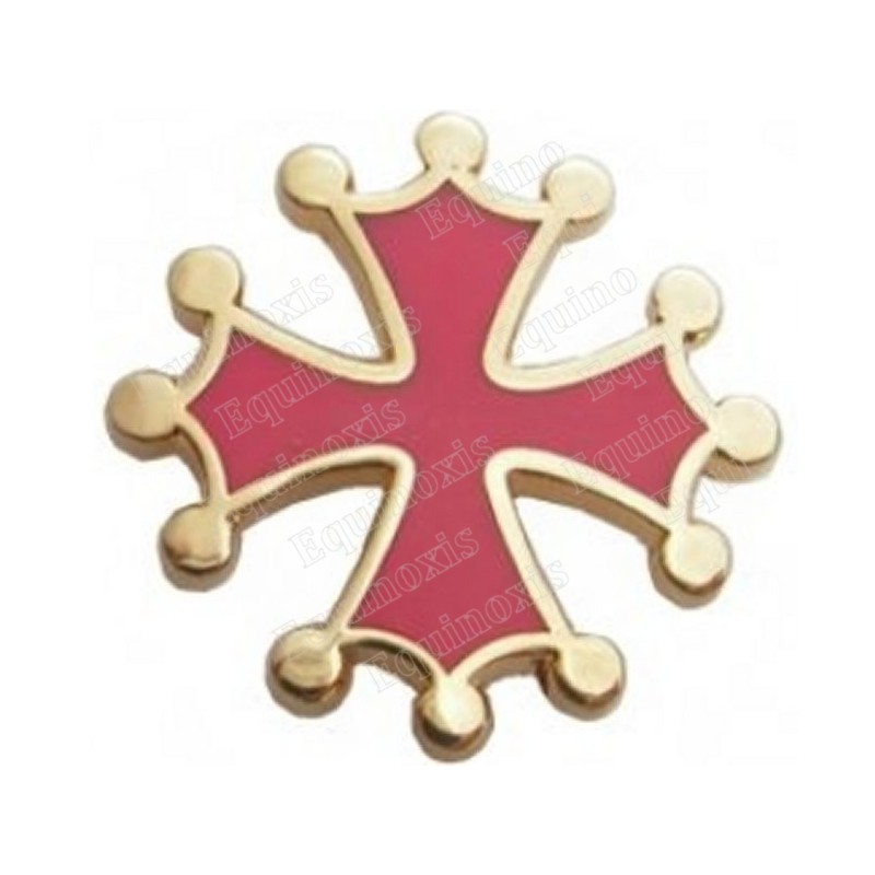 Pin's occitan – Croce occitana smaltata rossa