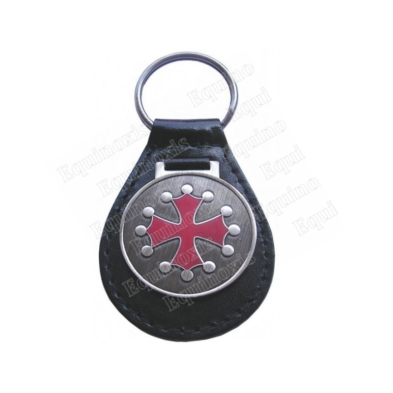 Portachiavi occitano pelle – Croce occitana